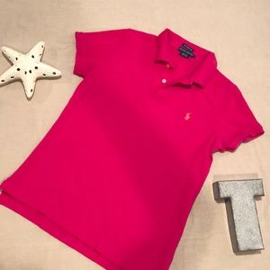 Ralph Lauren The Skinny Polo Large bright pink